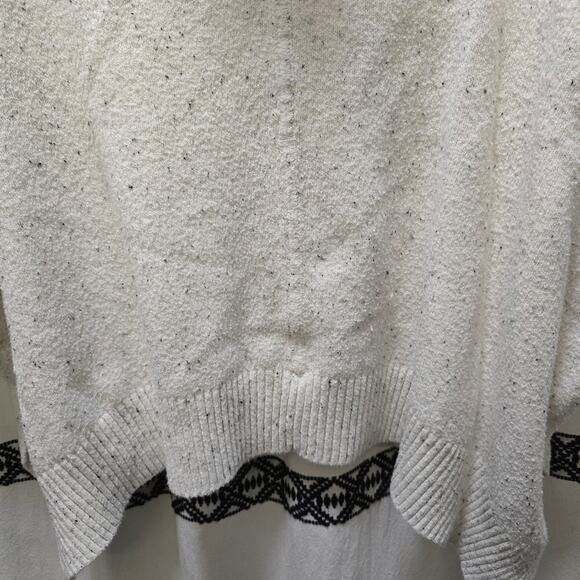 Loft cream colored black speckled knit turtleneck sweater oversized boxy XS - Picture 5 of 12